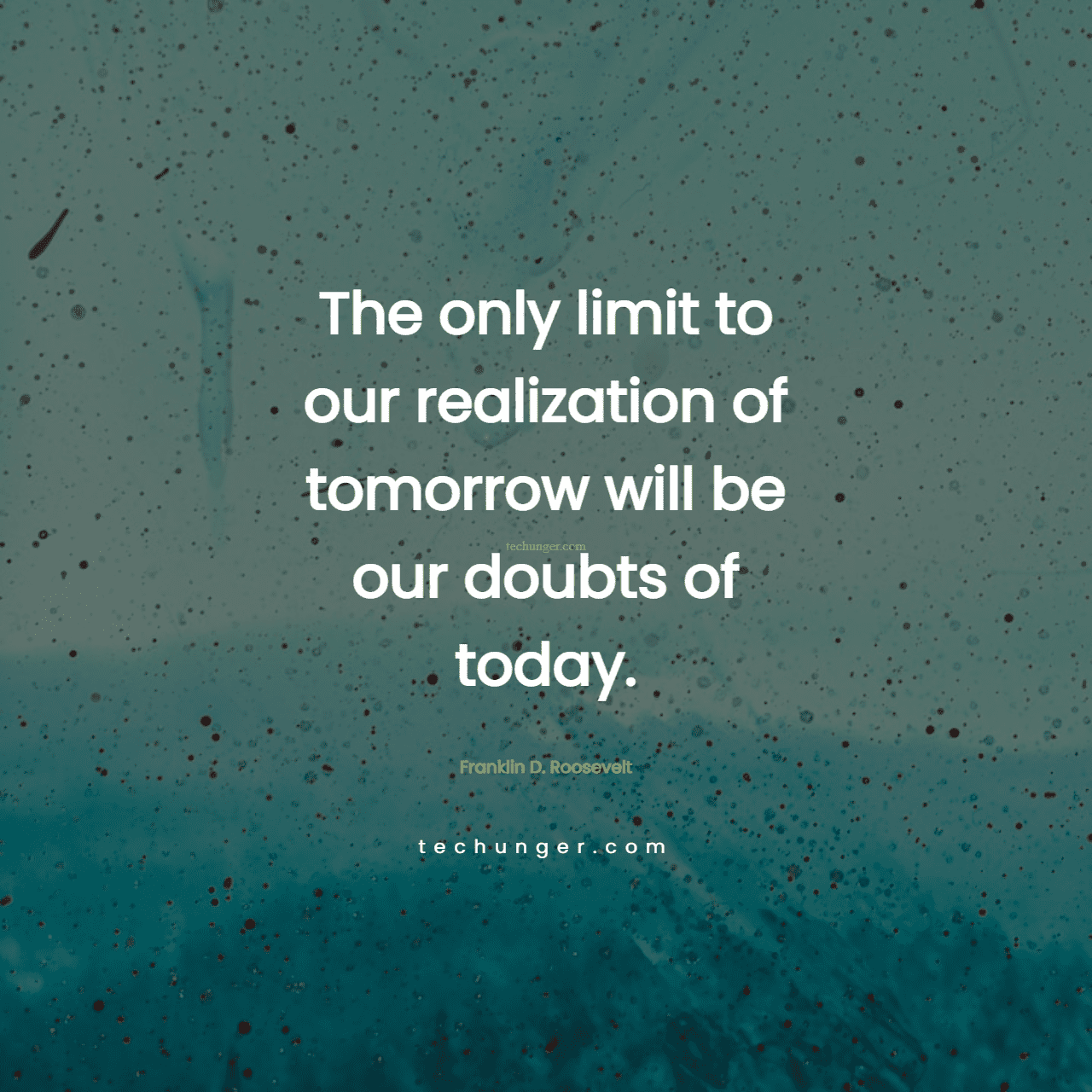motivational,inspirational,quotes,
  The only limit to our realization of tomorrow will be our doubts of today. 
  Franklin D. Roosevelt
